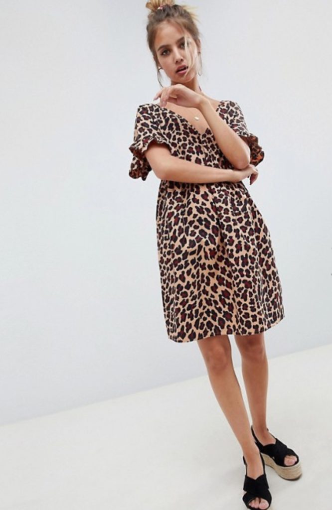 vestito mini leopardato